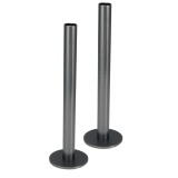 JTP Set of 2 Brushed Black Radiator Valve Pipe & Flanges Cut Out